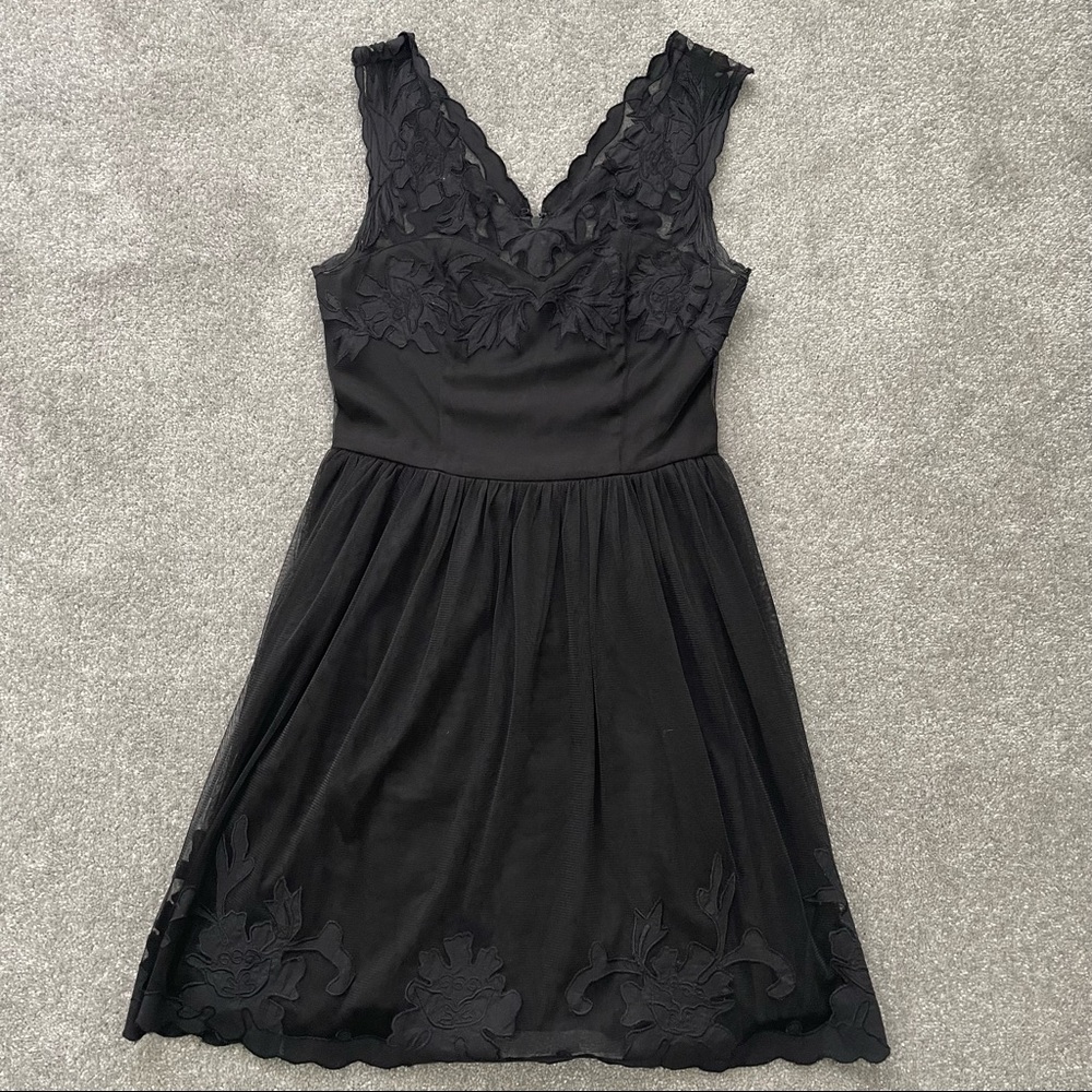 ASOS Black Lace Sweetheart V Tulle Dress